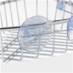 Полка для ванной Доляна, угловая, на присосках, 19×19×5.5 см, хромированная