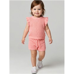 Комплект детский трикотажный для девочек: джемпер (футболка), шорты