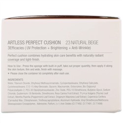 Heimish, Artless Perfect Cushion, легкое тональное средство с запасным блоком, SPF 50+/PA+++, оттенок 23 натуральный бежевый, 2 шт. по 13 г