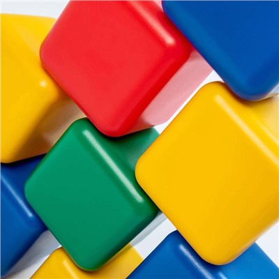Кубики детские, пластиковые, цветные, 8 штук, 12 х 12 см