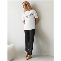 Футболка с принтом свободная эластичная из премиального хлопка