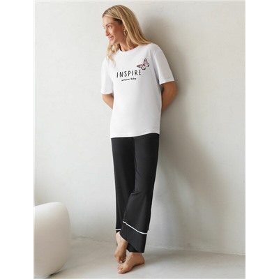 Футболка с принтом свободная эластичная из премиального хлопка