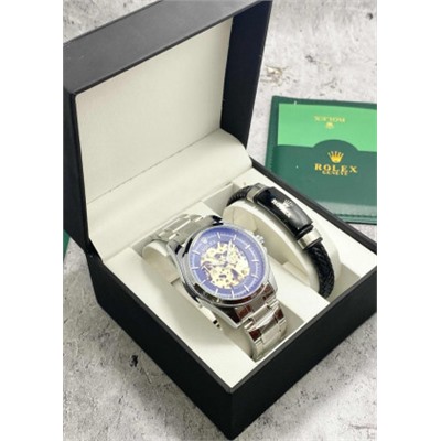 Подарочный набор для мужчины часы и браслет + коробка #22853428