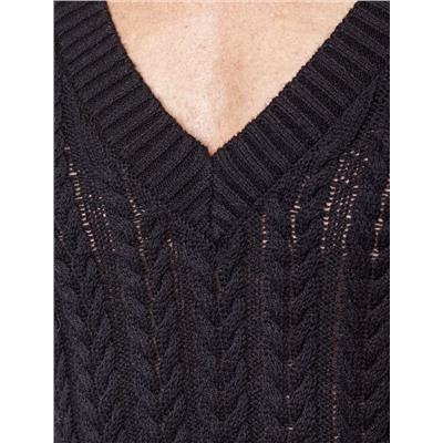 Джемпер фактурной вязки из хлопка с кашемиром