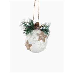 Ёлочный шар «Блеск рождества» новогодний, звезда, 8×9.5 см, белый