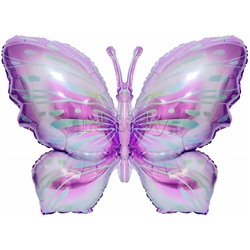 Шар (34''/86 см) Фигура, Воздушная бабочка, Сиреневый, 1 шт. в уп.