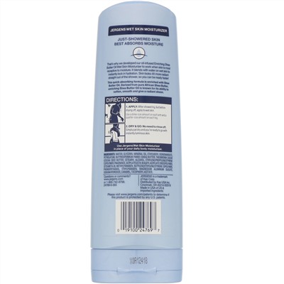 Jergens, Увлажняющее средство Wet Skin Moisturizer для нанесения на влажную кожу, с маслом ши, 295 мл