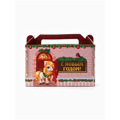 Подарочный набор новогодний «Волшебного года»: горячий шоколад 125 г ( 5 шт. × 25 г)., маршмеллоу 50 г, печенье с предсказаниями 4 шт.