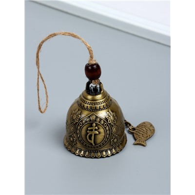 Набор колокольчиков «Будда и карп», 2 шт., металл, h=4.8 см d=6 см