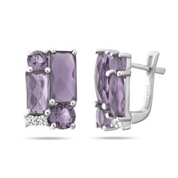 Серьги, аметист , наноаметист, Мартина