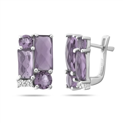 Серьги, аметист , наноаметист, Мартина