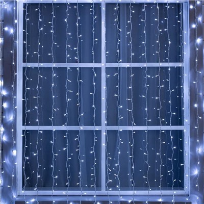 УЦЕНКА Гирлянда «Занавес», 2×3 м, IP44, УМС, 760 LED, 220 В, белая нить, свечение белое