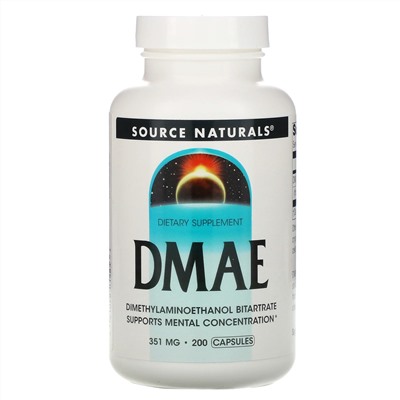 Source Naturals, ДМАЭ, 351 мг, 200 капсул