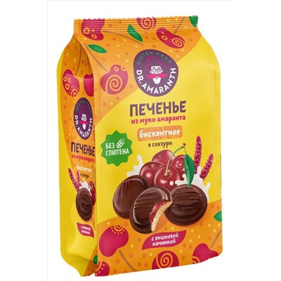 Печенье бисквитное с вишнёвой начинкой Dr. Amaranth 200г ЭКОПРОДУКТЫ, 1183439
