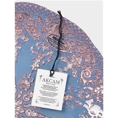 Блюдо сервировочное «ЭЛЕОНОРА БРОНЗА», d=28 см, стекло, голубое, розовое