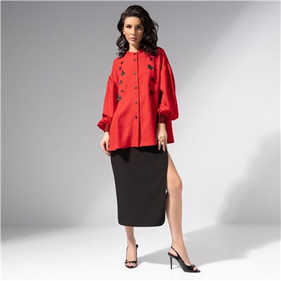 Рубашка нарядная, Нежный шум (красная)