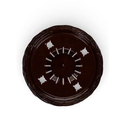 Горшок для цветов с поддоном «Камешки», 5 л, пластик, шоколадный