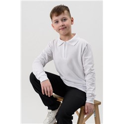 Поло Молния лакост длинный рукав подростковое (Теплый белый)