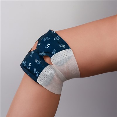 Бандаж самонагревающийся для коленного сустава ONLITOP, 14×18×0.5 см, синий