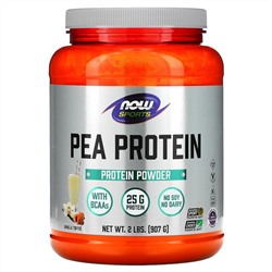 Now Foods, Sports, гороховый протеин, ванильный ирис, 907 г (2 фунта)