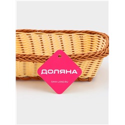 Корзинка фруктов и хлеба Доляна «Молочный шоколад», 25×17 см, пластик, плетёная, молочная