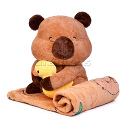 Мягкая игрушка "Капибара" с пледом