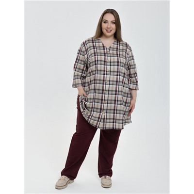 Рубашка "Виктория" коричневый клетка