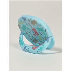 Зеркало карманное «Узор», с подставкой, 8×8 см, голубое