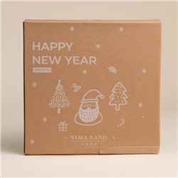 Тарелка SL Home «С Новым Годом», d=27 см, керамика, белая