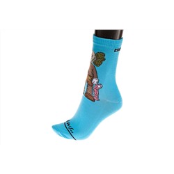 Голубые носки с принтом трендового персонажа