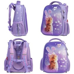 Рюкзак школьный "ЭРГОНОМИК КЛАССИК. МЯУ-СТОРИ" 37х29х17 см 2 отделения 2 кармана (089323) 02015 Хатбер