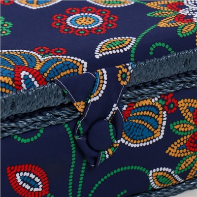 Шкатулка для рукоделия и шитья «Цветочная мозаика», хранение ниток, иголок, мелочи, 24×16×11 см