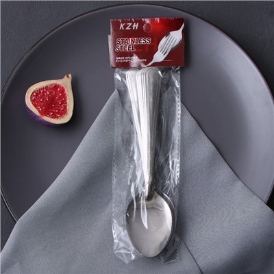 Набор столовых ложек из нержавеющей стали «Ванесса», длина 19 см, 12 шт.