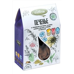 Печенье пшениченое гречневыми отрубями, клюквой на мальтите и стевии 170г ЭКОПРОДУКТЫ, 1184389