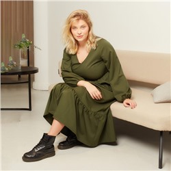 Платье миди женское MIST plus-size, размер 50, хаки