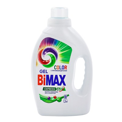 Жидкое средство для стирки BiMax Color Iq smart, гель, для разноцветных тканей, 1.3 л