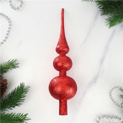 Верхушка на елку Пика 30 см красная / ZAF210137 /уп 100/220/