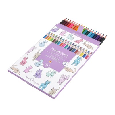 Карандаши 18цв "СЧАСТЛИВЫЙ ЦВЕТ/HAPPYCOLOR" 30-0052 Bruno Visconti