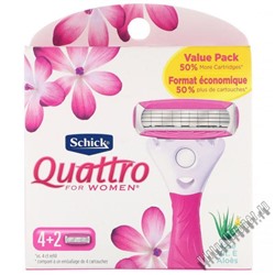 Кассеты для бритвы Schick (Wilkinson Sword) QUATTRO Women/ Women Sensitive (6шт)