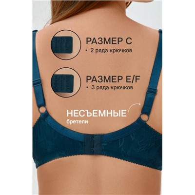 Бюстгальтер OIRO с цветочным принтом DAKOTA 2817 (Изумрудный)