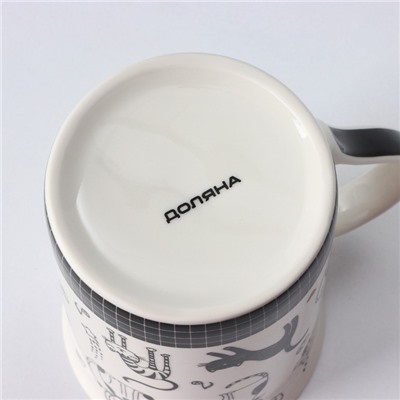 Кружка Доляна «Кошачьи будни», 300 мл, фарфор, белая