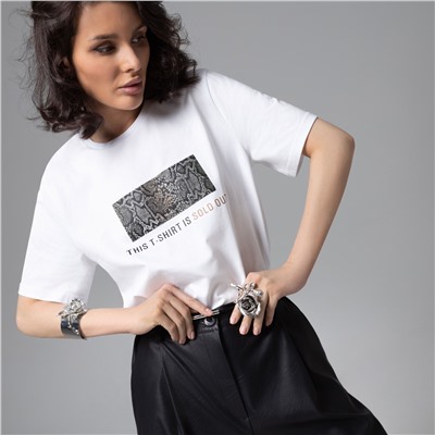 Футболка свободной посадки, Модная перезагрузка (белая)