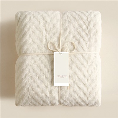 Плед «Этель» Soft, 130×170 см, 100% акрил, белый