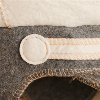 Шапка - фуражка для бани и сауны «Командир», полиэфир 70%, шерсть 30%, с вышивкой «Добропаровъ»