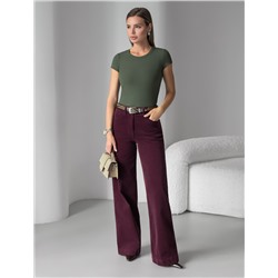 Футболка из трикотажа в широкий рубчик