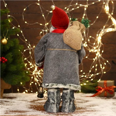 Дед Мороз под ёлку «Зимнее волшебство. Новогодняя игрушка в шубке и варежках» двигается, 45 см