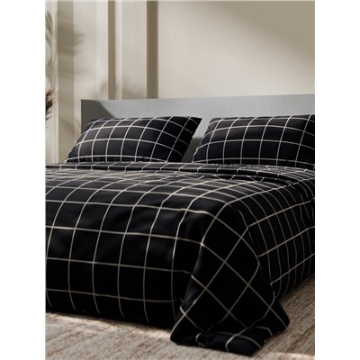 Постельное бельё евро «Этель. Клетка», бязь