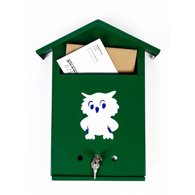 Ящик почтовый с замком, вертикальный, «Филин», зелёный