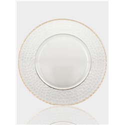 Тарелка подстановочная «Фишер», d=35 см, цвет обводки золотой