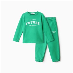 Костюм детский (лонгслив, брюки) KAFTAN Future, размер 34 (122-128 см), зеленый